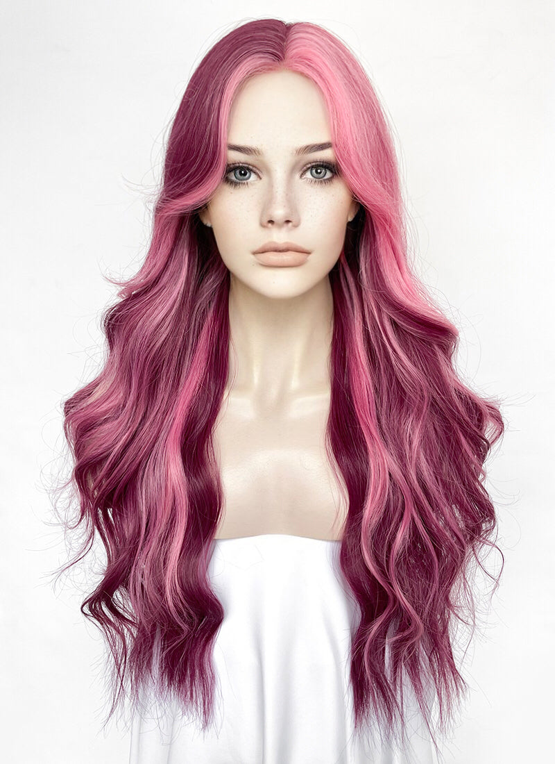 Wowfactor wavy pink 2024 purple fusion wig