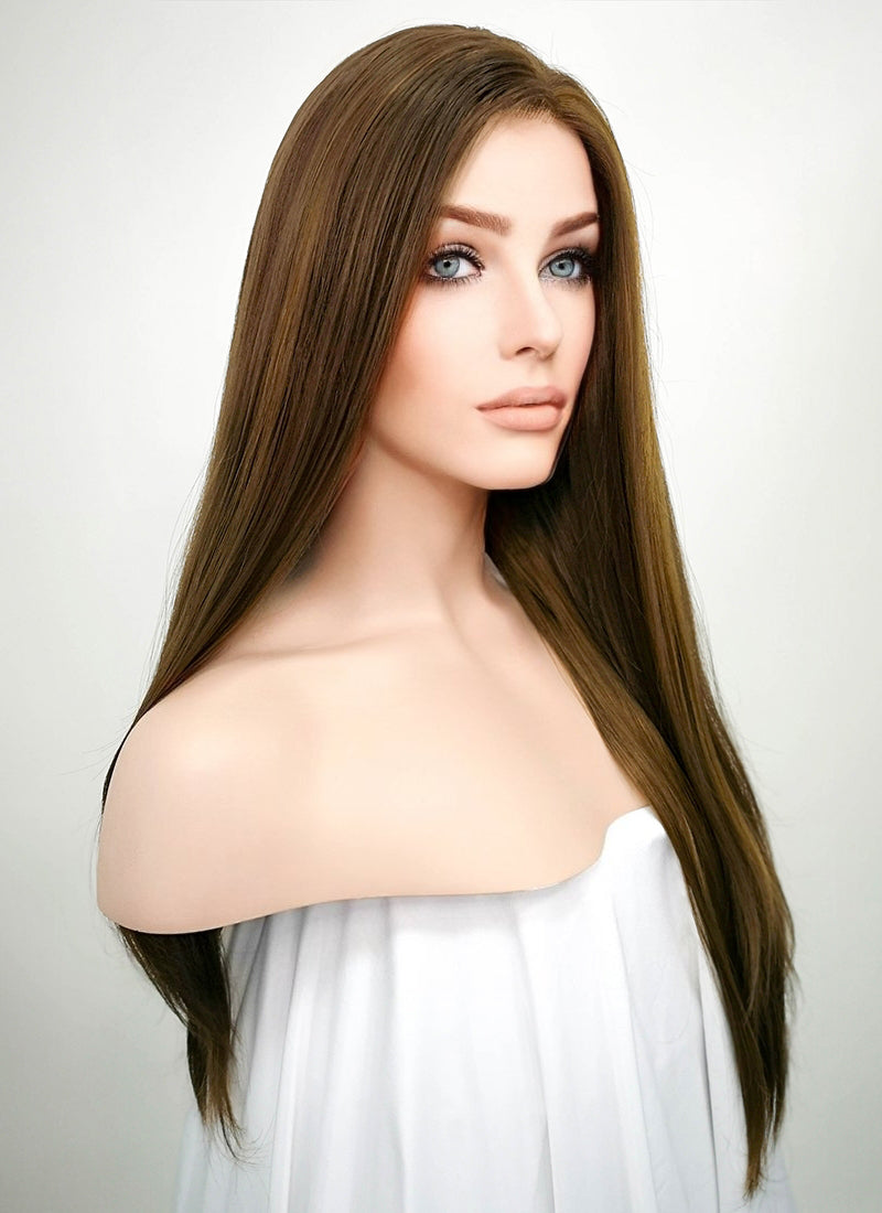 Brunette Straight Lace Front Synthetic Wig LF006 wigisfashion au