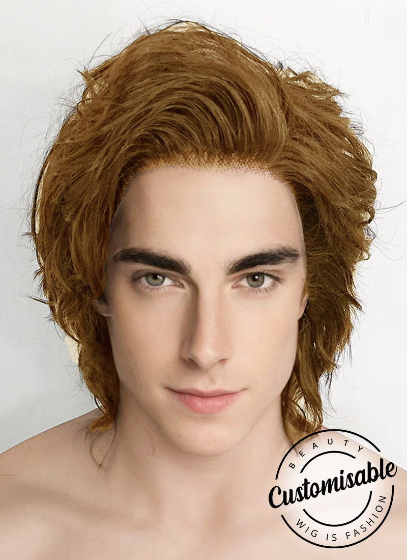 Brown Wavy Lace Front Synthetic Men s Wig LF407B Customisable