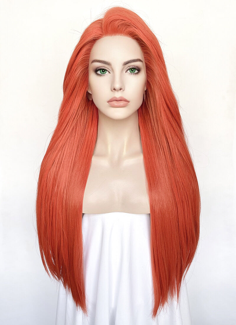 Invincible Atom Eve Ginger Straight Yaki Lace Front Synthetic Wig