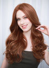 Auburn Wavy Mono Top Lace Wig MN004