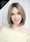 Balayage Blonde With Dark Roots Straight Mono Top Lace Wig MN005