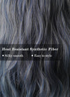 Dark Blue With Dark Roots Wavy Synthetic Wig NS054