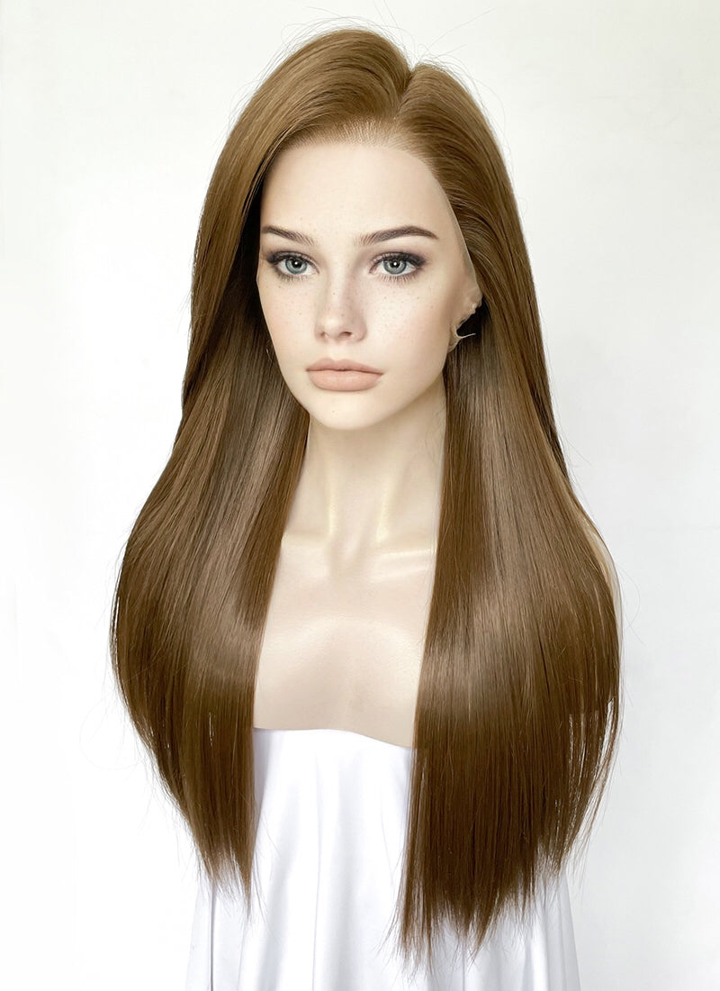 Brown Straight Full Lace Kanekalon Synthetic Wig FUL012