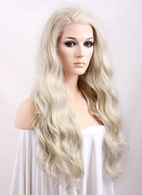 Wavy Light Ash Blonde Lace Front Synthetic Wig LF101 - Wig Is Fashion Australia