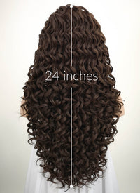 Brunette Spiral Curly Lace Front Synthetic Wig LF169 - Wig Is Fashion Australia