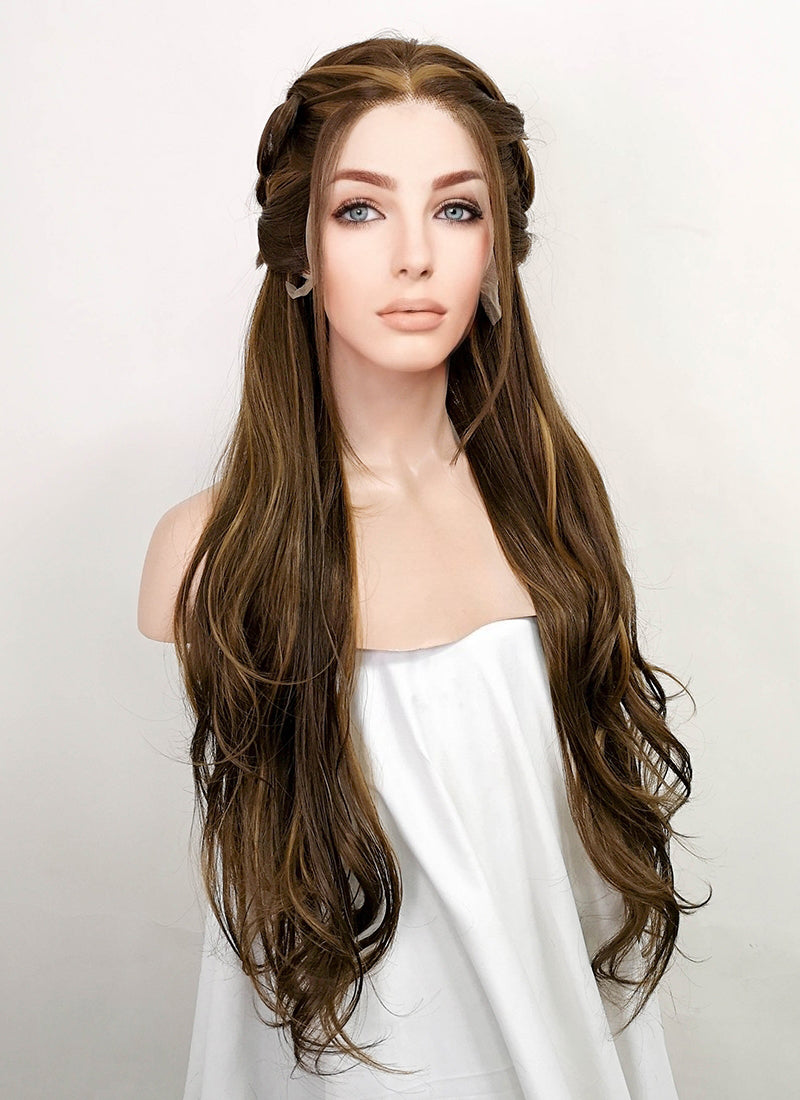 Brunette Braided Lace Front Synthetic Wig LF2090