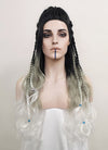 Critical Role Yasha Nydoorin Black Grey White Ombre Braided Lace Front Synthetic Wig LF2121