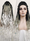 Critical Role Yasha Nydoorin Black Grey White Ombre Braided Lace Front Synthetic Wig LF2121