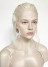 House of the Dragon Queen Rhaenyra Targaryen Platinum Blonde Braided Lace Front Synthetic Wig LF2168