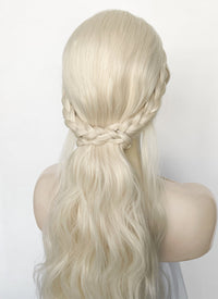 House of the Dragon Helaena Targaryen Platinum Blonde Braided Lace Front Synthetic Wig LF2171