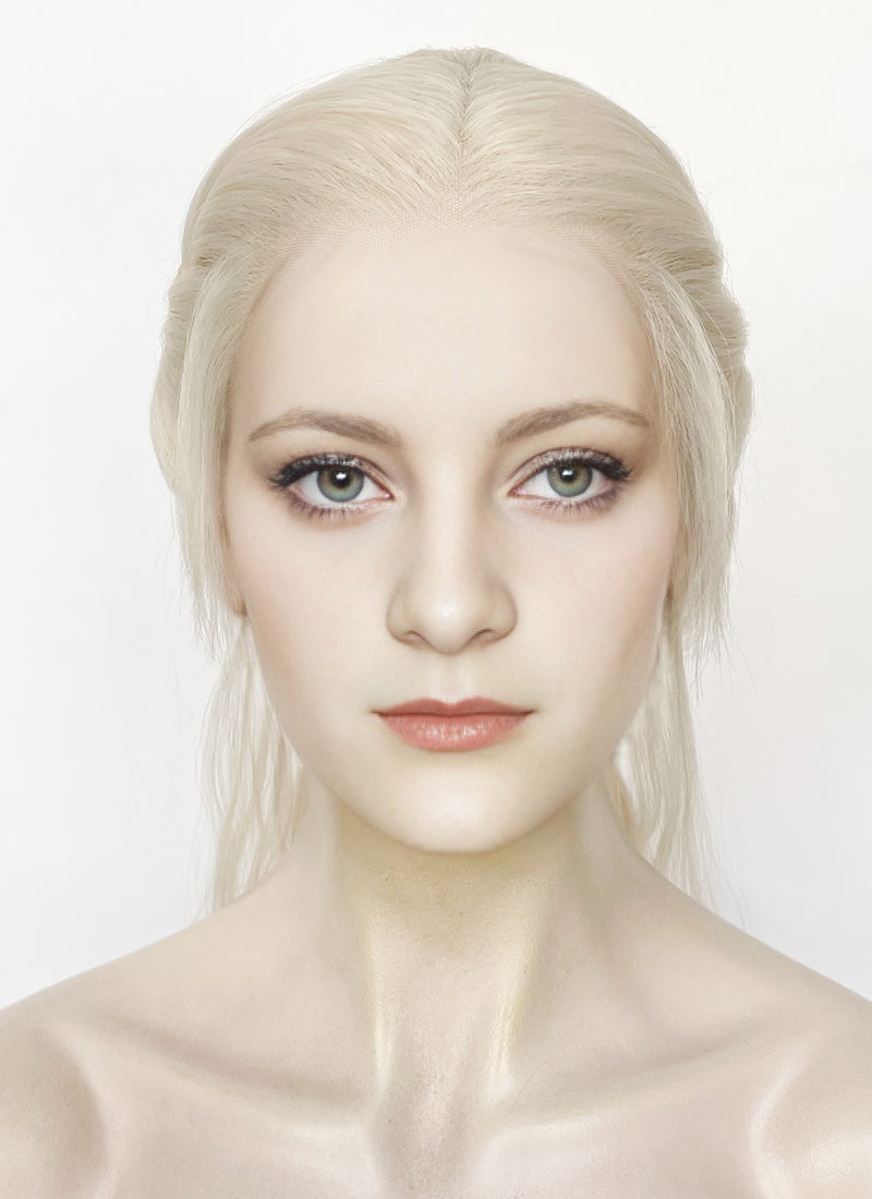 House of the Dragon Helaena Targaryen Platinum Blonde Braided Lace Front Synthetic Wig LF2171