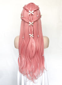 Pastel Pink Braided Lace Front Synthetic Wig LF2501