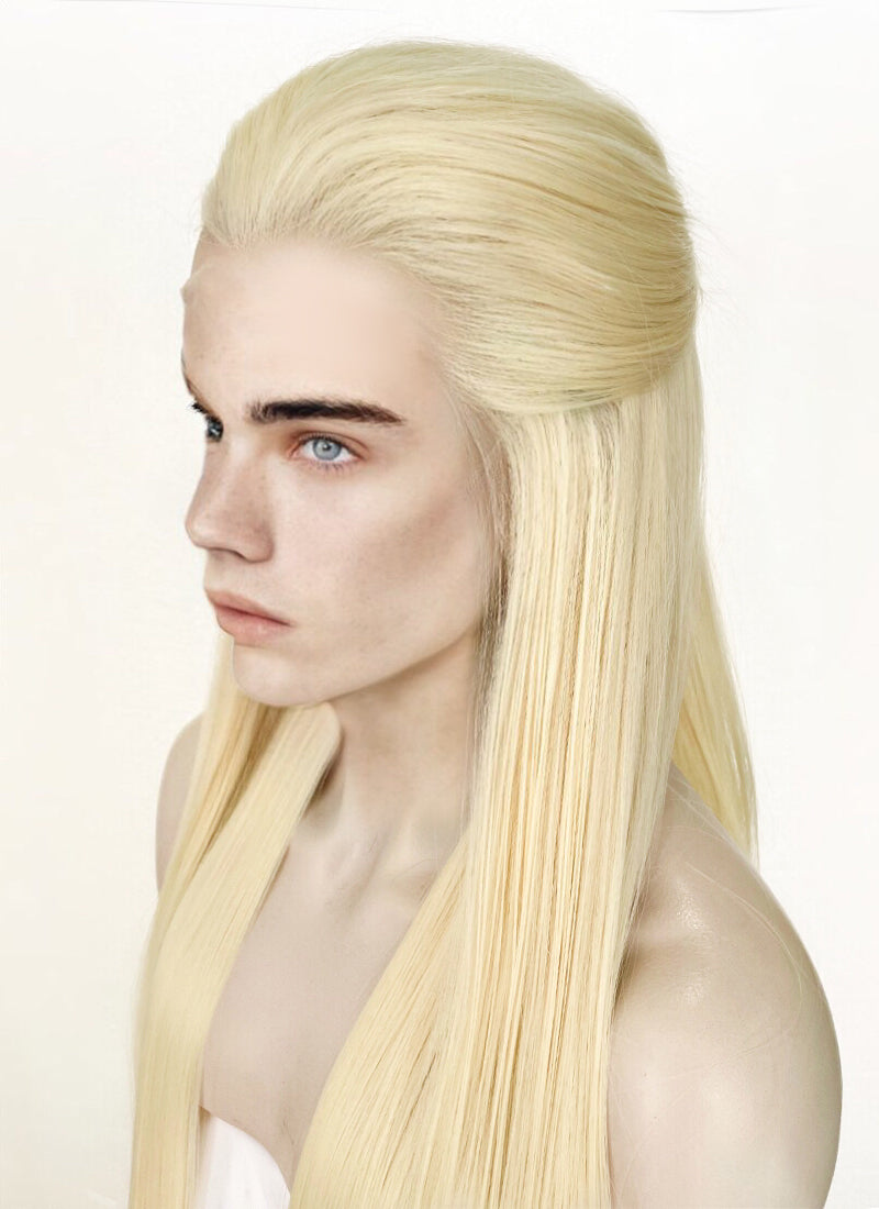 Blonde Straight Lace Front Synthetic Men's Wig LF3270A