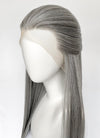 Mixed Grey Straight Lace Front Synthetic Men's Wig LF3270E