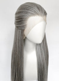 Mixed Grey Straight Lace Front Synthetic Men's Wig LF3270E