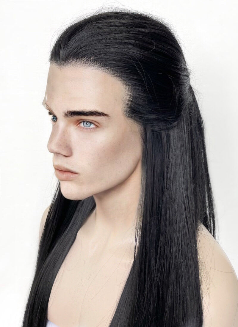 Black Straight Lace Front Synthetic Men's Wig LF3270