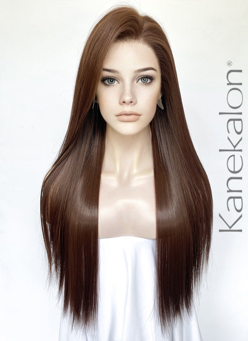 Brunette Straight Lace Front Kanekalon Synthetic Hair Wig LF3345
