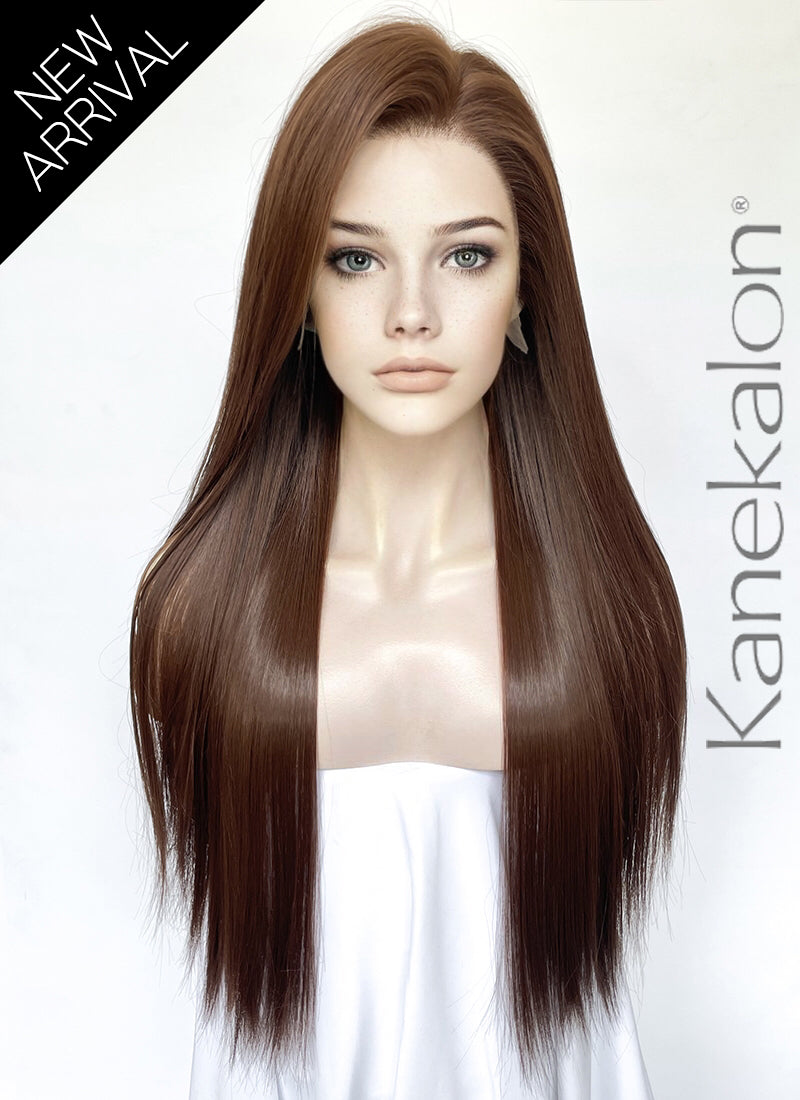 Brunette Straight Lace Front Kanekalon Synthetic Hair Wig LF3345