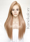 Pastel Peach Pink Straight Lace Front Kanekalon Synthetic Hair Wig LF3349