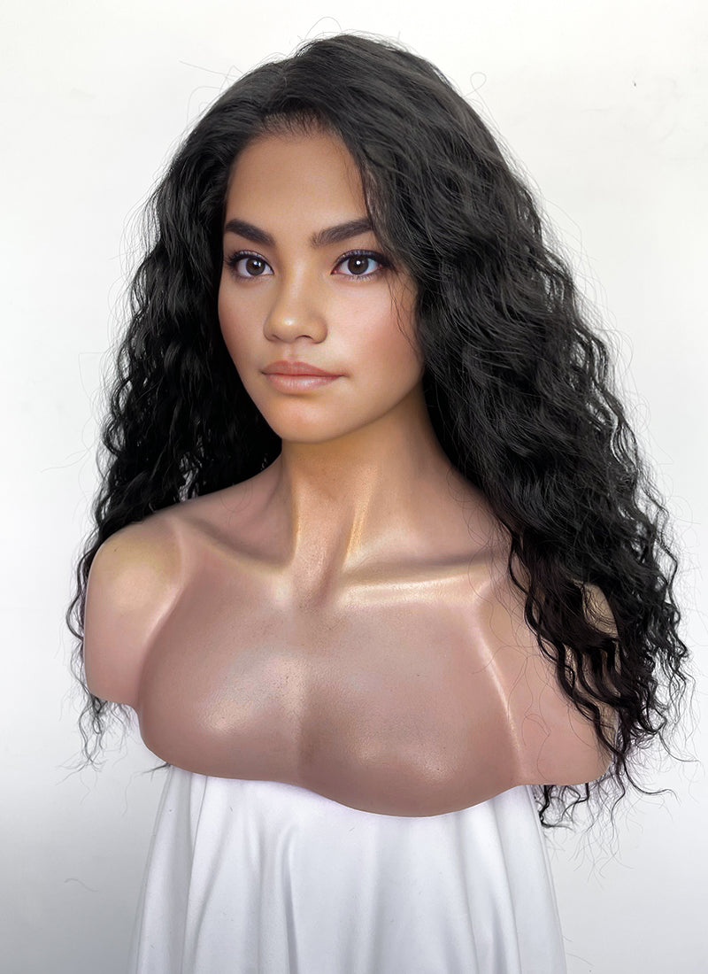 Moana Natural Black Curly Lace Front Synthetic Hair Wig LF3358