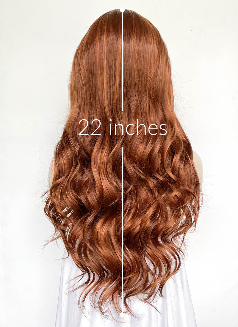 Mixed Auburn Wavy Lace Front Synthetic Wig LF3360