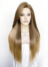 Brown Blonde Ombre Straight Lace Front Synthetic Wig LF3362