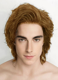 Brown Wavy Lace Front Synthetic Men's Wig LF407B