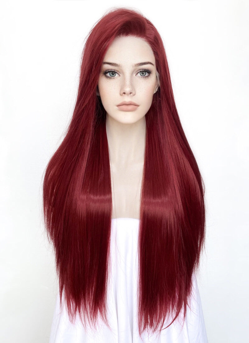 Red Straight Lace Front Synthetic Wig LF5058