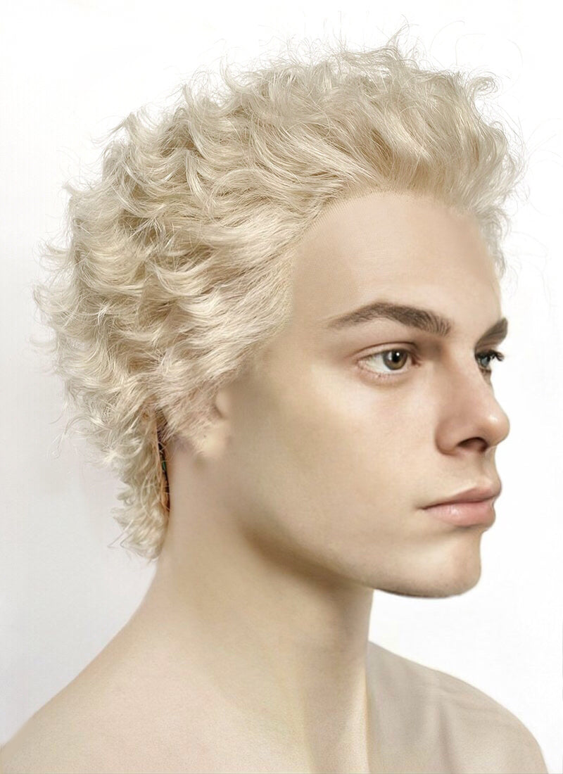 Good Omens Aziraphale Ash Blonde Curly Lace Front Synthetic Wig wigisfashion au