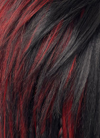 Baldur's Gate 3 Karlach Black Mixed Red Straight Lace Front Synthetic Wig LF6058