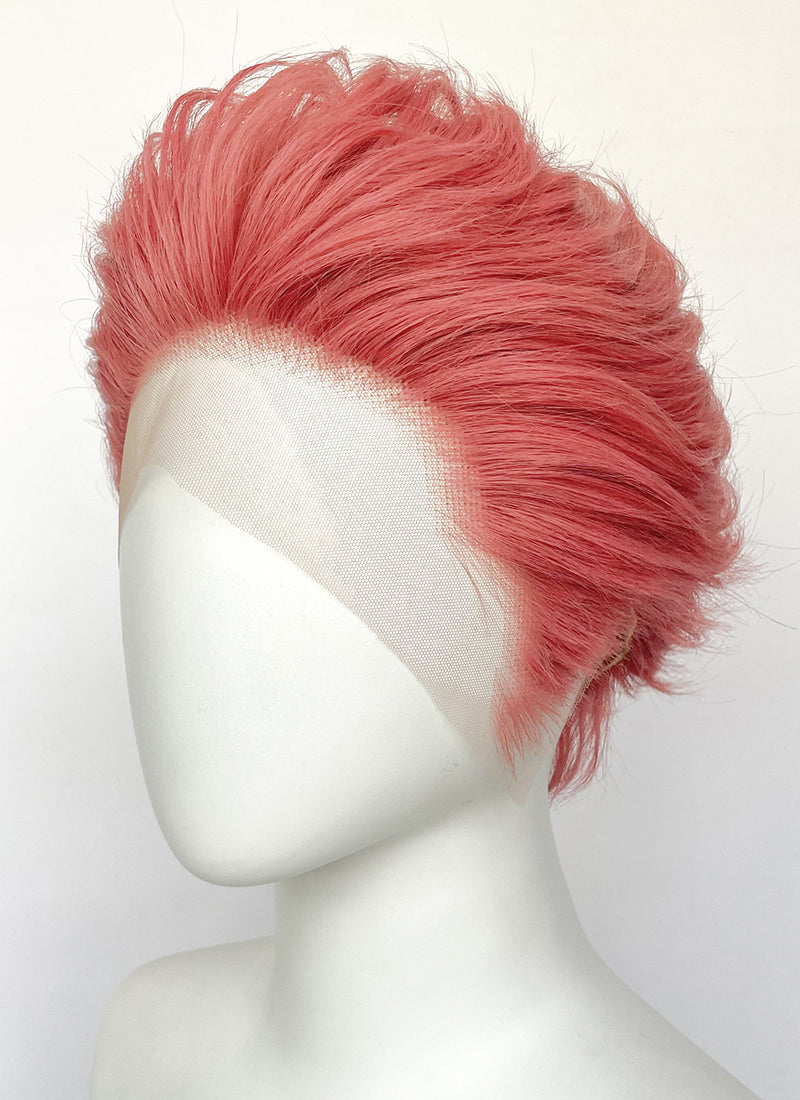 Pink Straight Lace Front Synthetic Men's Wig LF6059