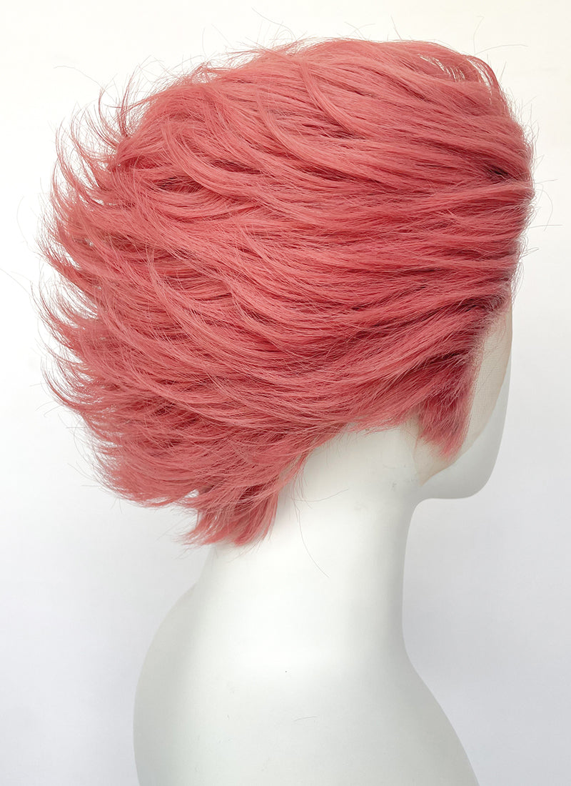 Pink Straight Lace Front Synthetic Men's Wig LF6059