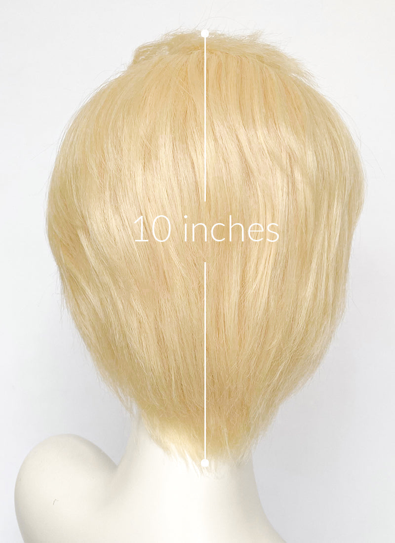 Hazbin Hotel Lucifer Morningstar Blonde Straight Lace Front Synthetic Men's Wig LF6067