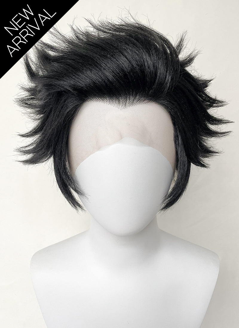 Hazbin Hotel Husk Black Straight Lace Front Synthetic Men's Wig LF6068