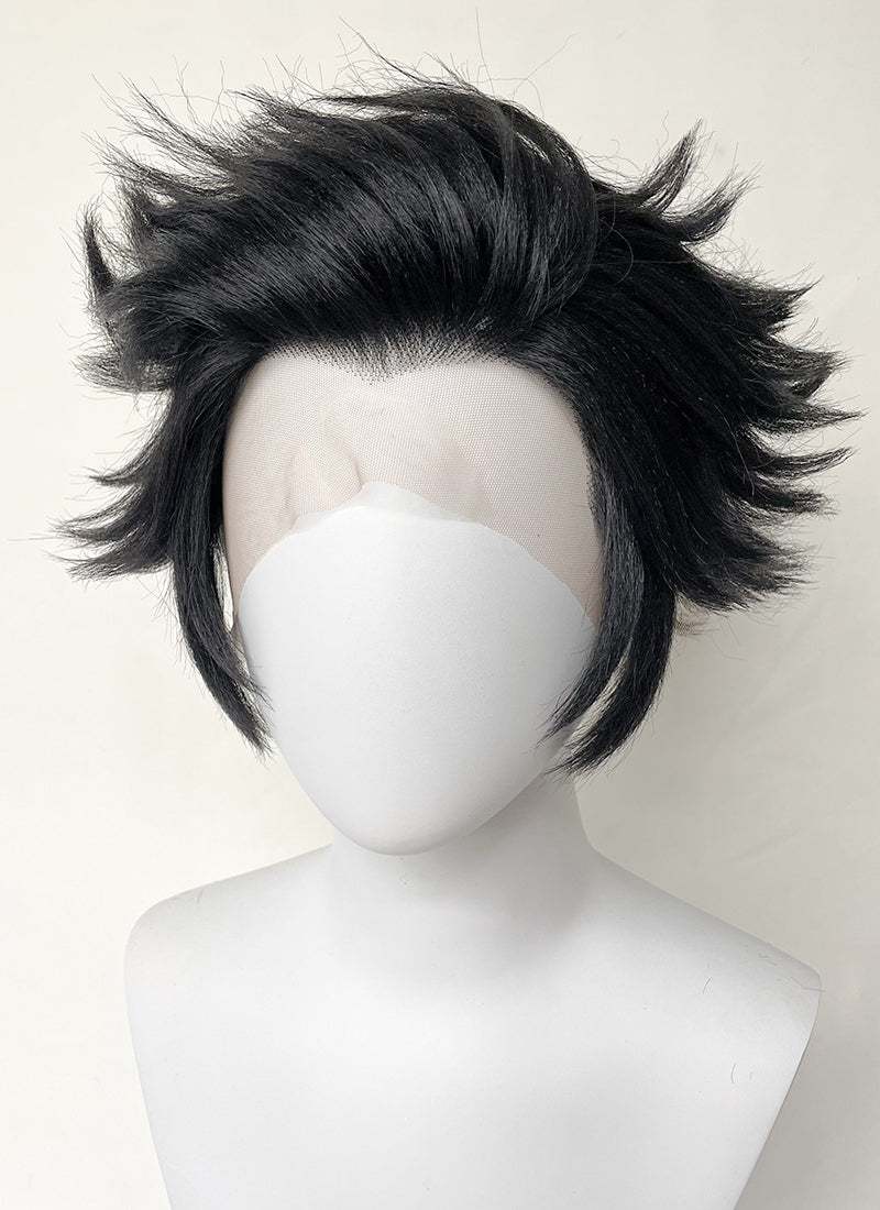 Hazbin Hotel Husk Black Straight Lace Front Synthetic Men's Wig LF6068