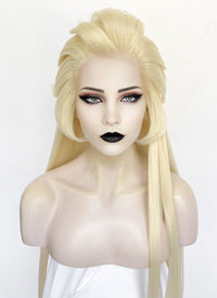 Hazbin Hotel Lilith Light Blonde Yaki Straight Lace Front Synthetic Wig LF6071