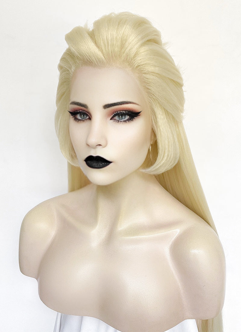 Hazbin Hotel Lilith Light Blonde Yaki Straight Lace Front Synthetic Wig LF6071