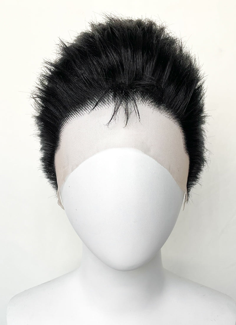 Nana Ren Honjo Black Wavy Lace Front Synthetic Men's Wig LF6075