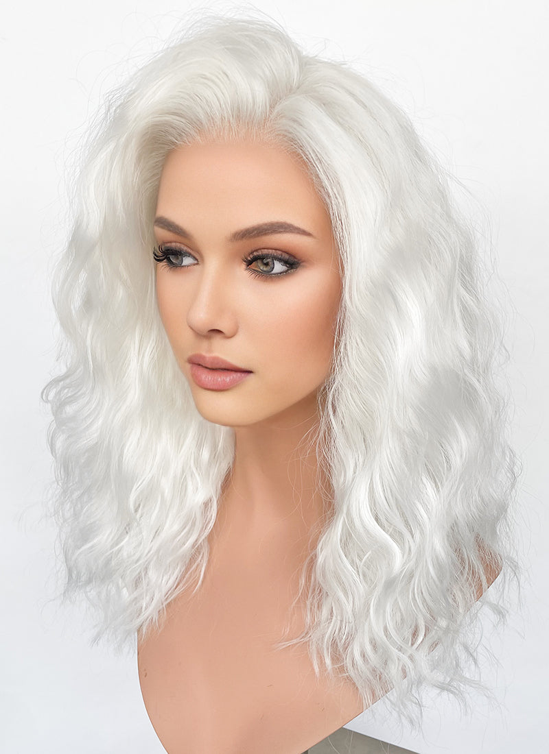 White Wavy Lace Front Synthetic Wig LF6081