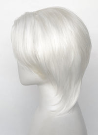 Pure White Straight Lace Front Synthetic Men's Wig LF6086