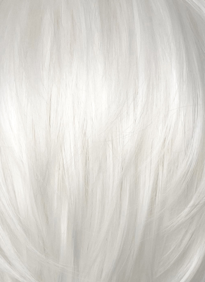 Pure White Straight Lace Front Synthetic Men's Wig LF6086