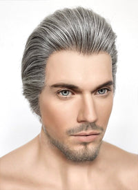 Wish King Magnifico Straight Mixed Grey Lace Front Synthetic Men's Wig LF6090