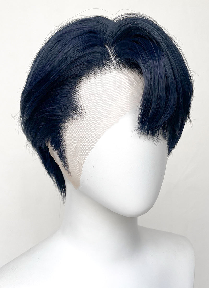 Dark Blue Straight Lace Front Synthetic Men's Wig LF6093