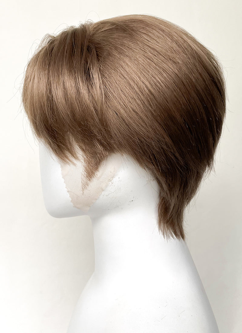 Brown Straight Lace Front Synthetic Men's Wig LF6094