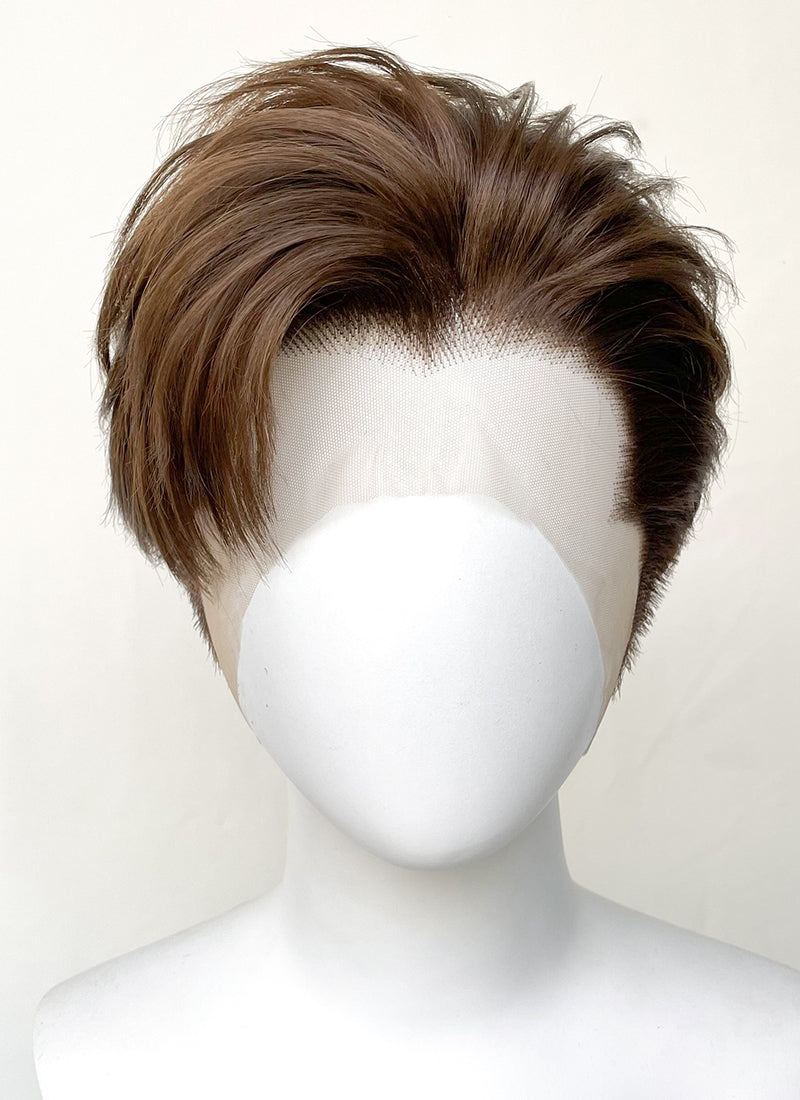 Brunette Straight Lace Front Synthetic Men's Wig LF6095