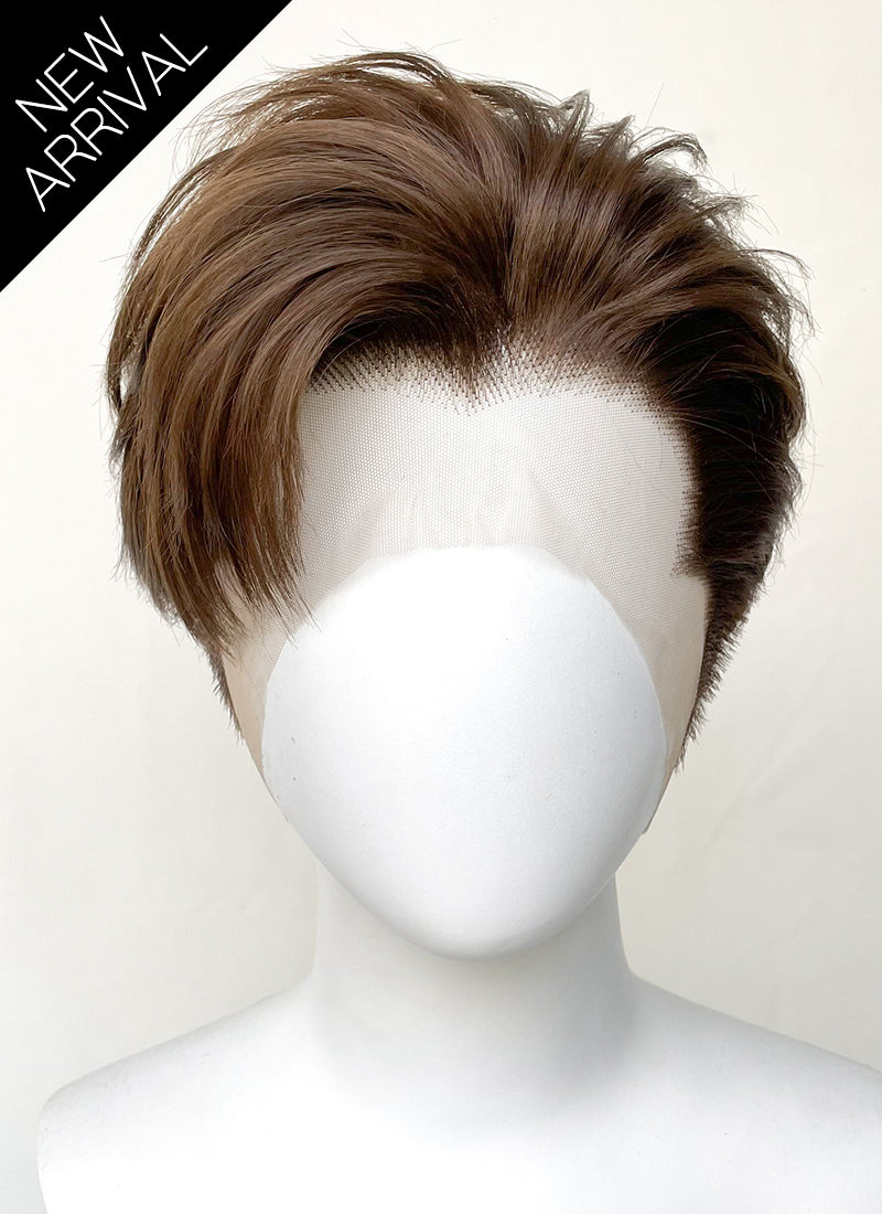 Brunette Straight Lace Front Synthetic Men's Wig LF6095