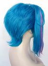 League of Legends LOL Arcane Jinx Turquoise Blue Mixed Pink Straight Lace Front Synthetic Wig LF6097