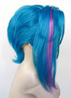 League of Legends LOL Arcane Jinx Turquoise Blue Mixed Pink Straight Lace Front Synthetic Wig LF6097