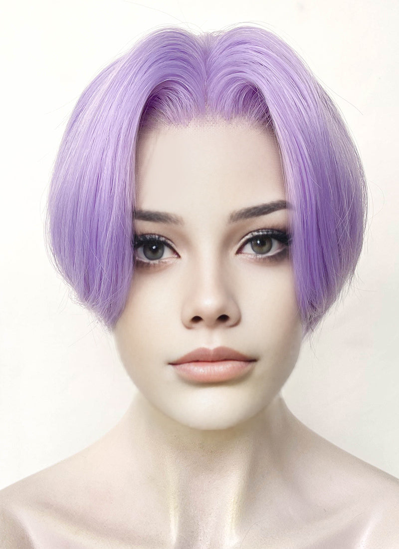 Pastel Purple Straight Lace Front Synthetic Men's Wig LF6099